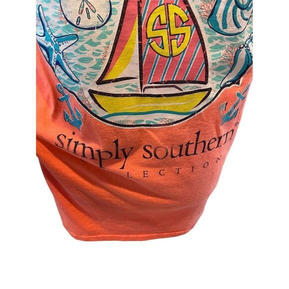 Simply Southern Women's M Orange Nautical Graphic T-Shirt Casual, Nautical - Picture 5 of 8
